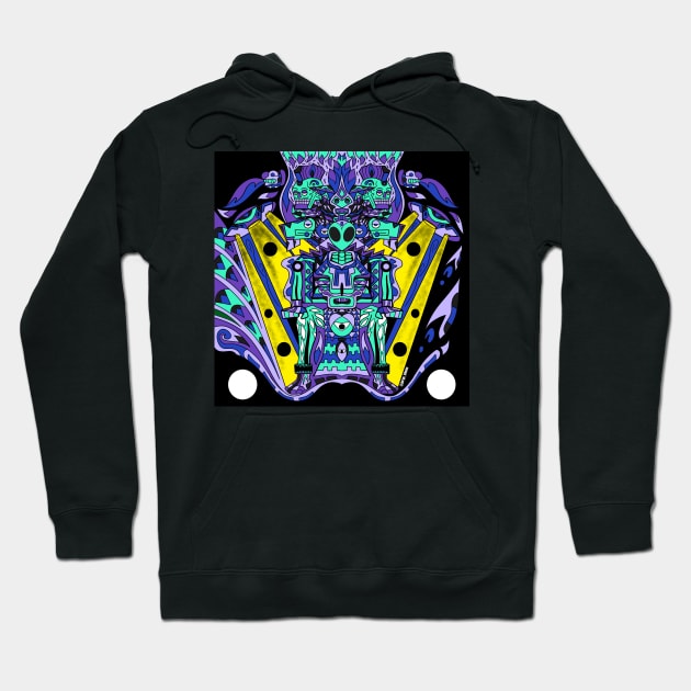 black alien maya ecopop Hoodie by jorge_lebeau